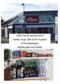 Tusind tak igen igen for sponsorat til Poul Rasmussen, Dagli’Brugsen, Kvik Holeby